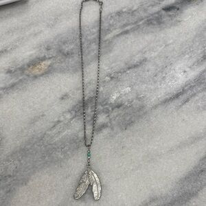 Silver Feather Pendant Necklace